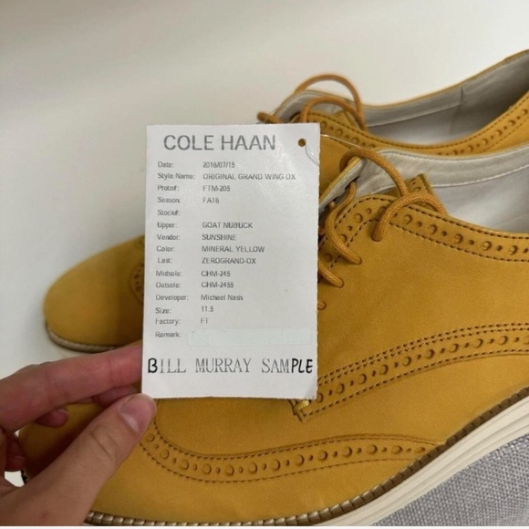 Cole Hann Custom Yellow Brogue Shoes - Picture 5 of 5